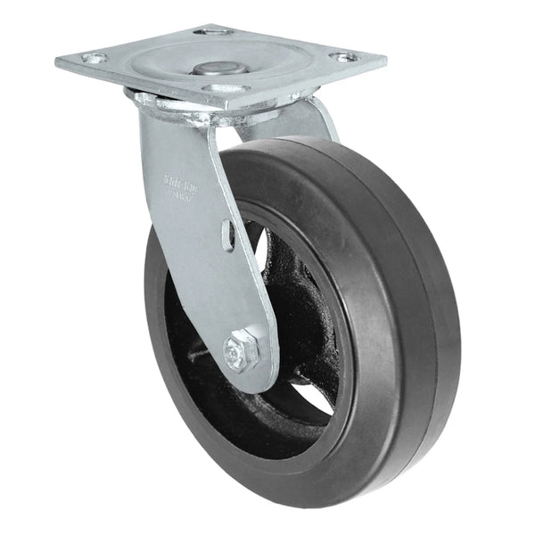 Durastar Medium Heavy Duty 34 Series - 5" x 2" Rubber on Steel Swivel Caster - 450 lb Capacity, & 4" x 4-1/2" Top Plate Durastar