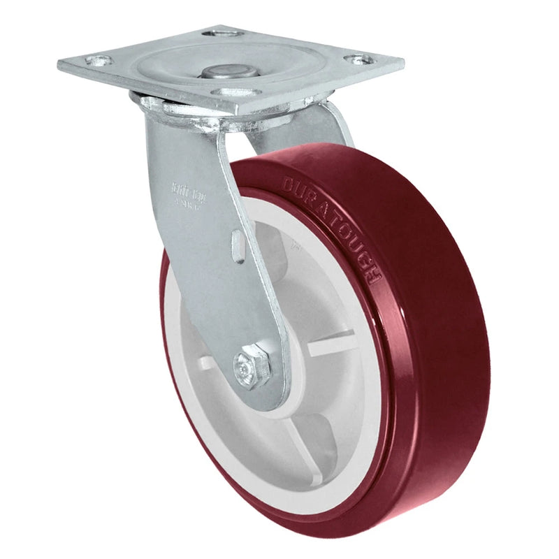 Durastar Medium Heavy Duty 34 Series - 6" x 2" DURATOUGH Polyurethane on Polyolefin Swivel Caster - 900 lb Capacity, & 4" x 4-1/2" Top Plate. Durastar