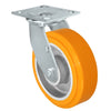 Durastar Medium Heavy Duty 34 Series - 6" x 2" Sirius Heavy Duty Polyurethane on Aluminum Swivel Caster - 1250 lb Capacity, & 4" x 4-1/2" Top Plate Durastar