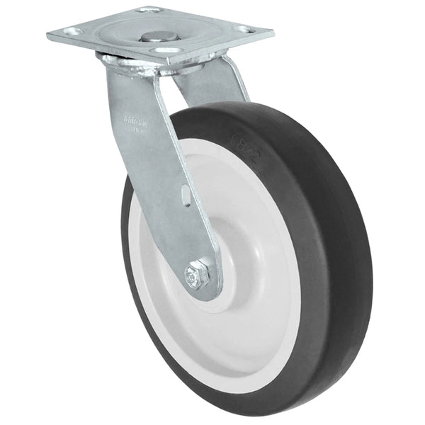 Durastar Medium Heavy Duty 34 Series - 8" x 2" Donut Thermoplastic Rubber Swivel Caster - 600 lb Capacity, & 4" x 4-1/2" Top Plate Durastar
