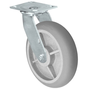Durastar Medium Heavy Duty 34 Series - 8" x 2" Duratek Donut High Tech Rubber Swivel Caster - 675 lb Capacity, & 4" x 4-1/2" Top Plate Durastar