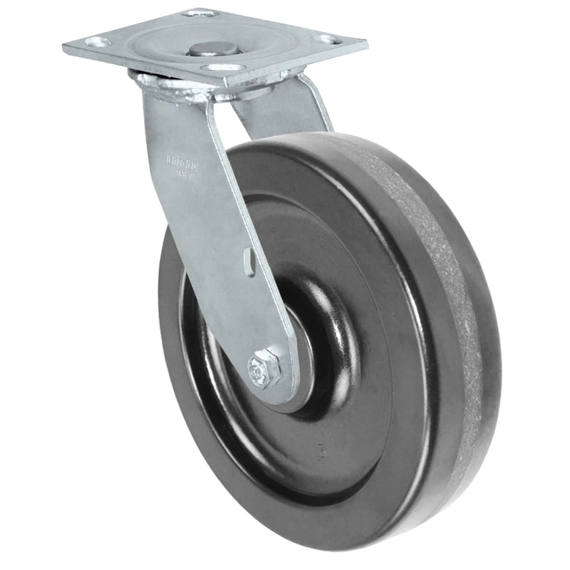 Durastar Medium Heavy Duty 34 Series - 8" x 2" Phenolic Swivel Caster - 1250 lb Capacity, & 4" x 4-1/2" Top Plate Durastar