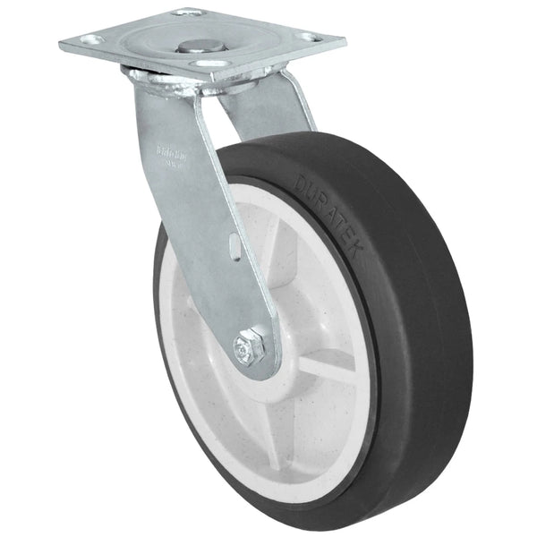 Durastar Medium Heavy Duty 34 Series - 8" x 2" Duratek High Tech Rubber Swivel Caster - 675 lb Capacity, & 4" x 4-1/2" Top Plate Durastar