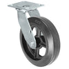 Durastar Medium Heavy Duty 34 Series - 8" x 2" Rubber on Steel Swivel Caster - 600 lb Capacity, & 4" x 4-1/2" Top Plate Durastar