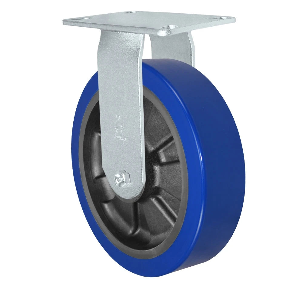 Durastar Medium Heavy Duty 35 Series - 10" x 2-1/2" Polyurethane on Glass-filled Nylon  Rigid Caster - 1500 lb Capacity, Choose Bearing Option Durastar