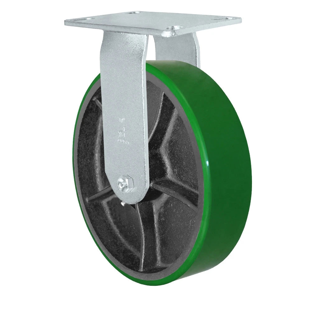 Durastar Medium Heavy Duty 35 Series - 10" x 2-1/2" Polyurethane on Steel Rigid Caster - 1500 lb Capacity, Choose Bearing Option Durastar