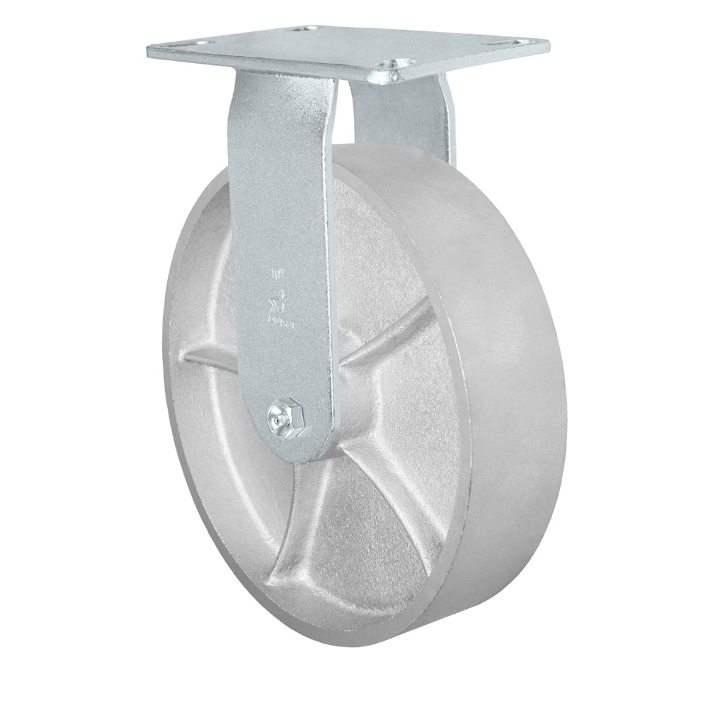 Durastar Medium Heavy Duty 35 Series - 10" x 2-1/2" Semi-Steel Rigid Caster - 1500 lb Capacity, Choose Bearing Option Durastar