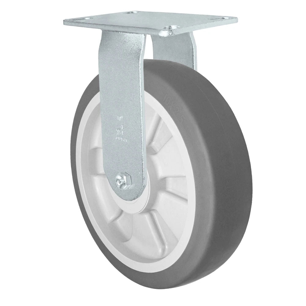Durastar Medium Heavy Duty 35 Series - 10" x 2-1/2" Thermoplastic Rubber Rigid Caster - 1000 lb Capacity, Choose Bearing Option Durastar