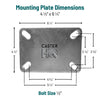 Durastar Medium Heavy Duty 35 Series - 5" x 2" Thermoplastic Rubber Rigid Caster - 350 lb Capacity, Choose Bearing Option Durastar