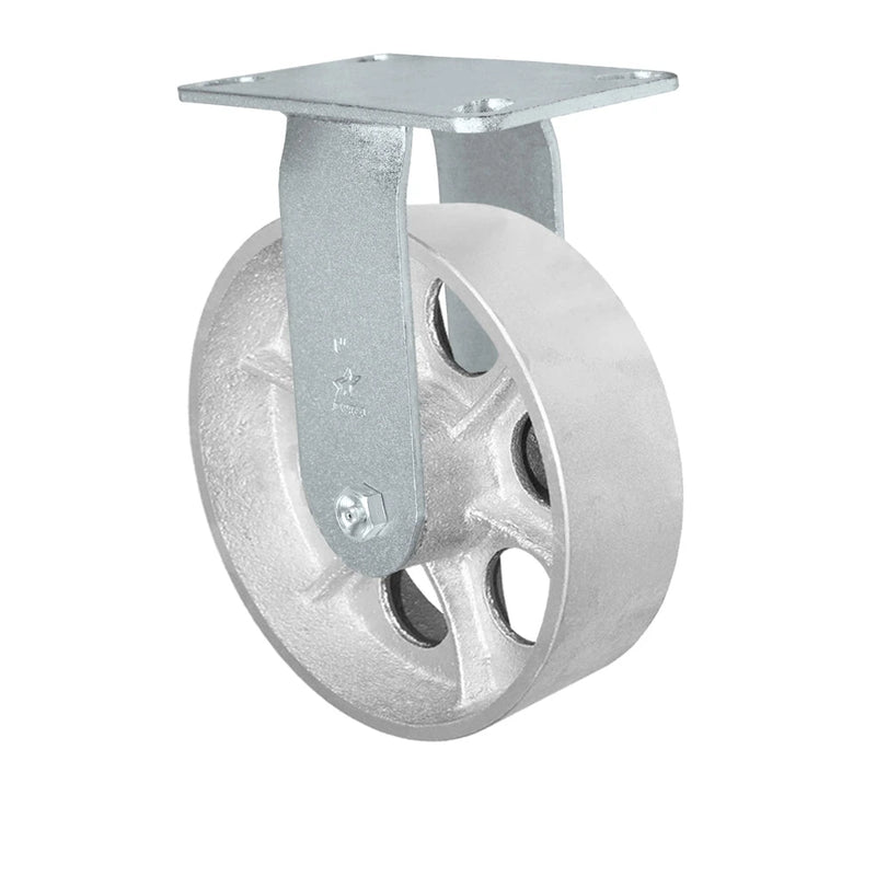 Durastar Medium Heavy Duty 35 Series - 6" x 2" Semi-Steel Rigid Caster - 1200 lb Capacity, Choose Bearing Option Durastar