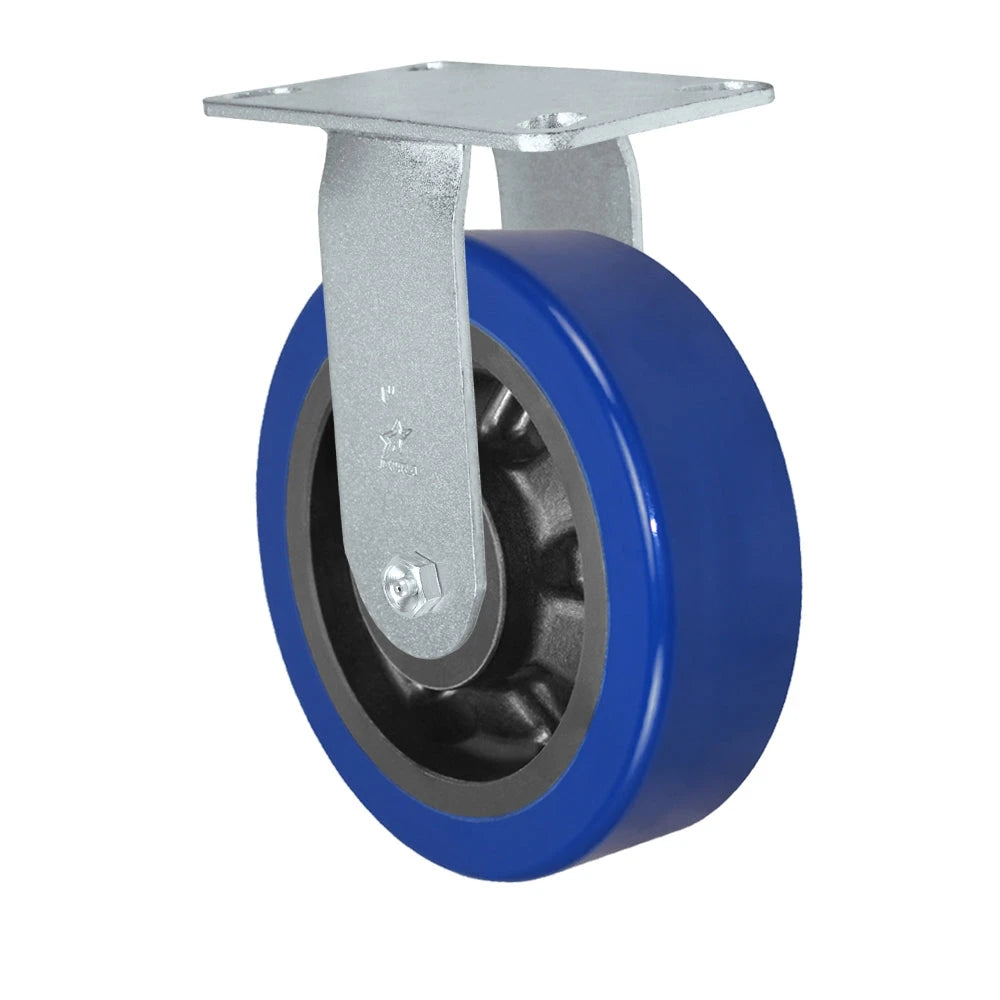Durastar Medium Heavy Duty 35 Series - 8" x 2-1/2" Polyurethane on Glass-filled Nylon Rigid Caster - 1500 lb Capacity, Choose Bearing Option Durastar