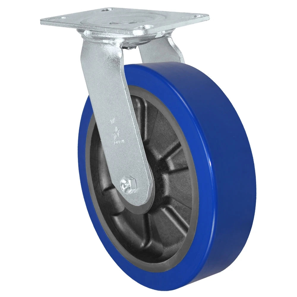 Durastar Medium Heavy Duty 35 Series - 10" x 2-1/2" Polyurethane on Glass-filled Nylon  Swivel Caster - 1500 lb Capacity, Choose Bearing Option Durastar