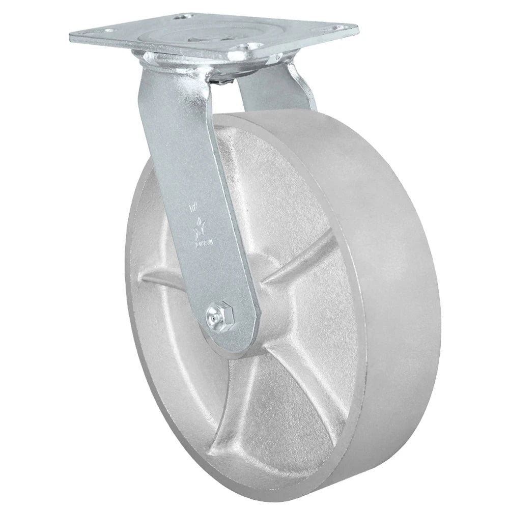 Durastar Medium Heavy Duty 35 Series - 10" x 2-1/2" Semi-Steel Swivel Caster - 1500 lb Capacity, Choose Bearing Option Durastar