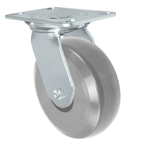 Durastar Medium Heavy Duty 35 Series - 5" x 2" HD Solid Polyurethane on Glass-filled Nylon Swivel Caster - 1500 lb Capacity, Choose Bearing Option Durastar