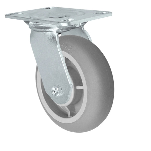 Durastar Medium Heavy Duty 35 Series - 6" x 2" Donut Thermoplastic Rubber Swivel Caster - 500 lb Capacity, Choose Bearing Option Durastar