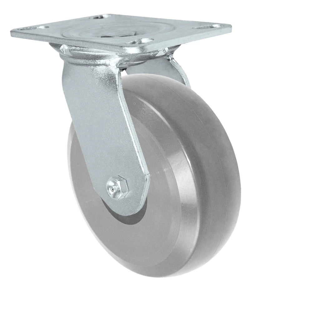 Durastar Medium Heavy Duty 35 Series - 6" x 2" HD Solid Polyurethane on Glass-filled Nylon Swivel Caster - 1500 lb Capacity, Choose Bearing Option Durastar