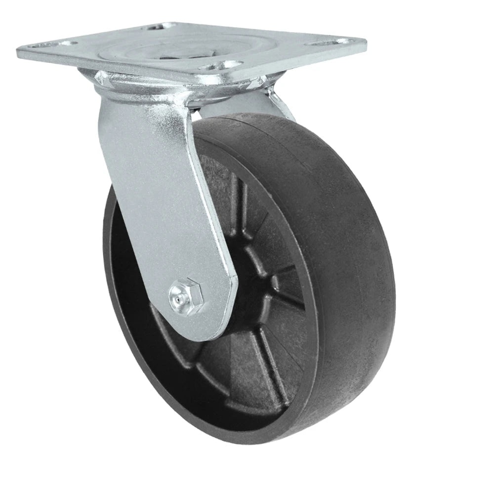 Durastar Medium Heavy Duty 35 Series - 6" x 2" Glass-filled Nylon Swivel Caster - 1200 lb Capacity, Choose Bearing Option Durastar