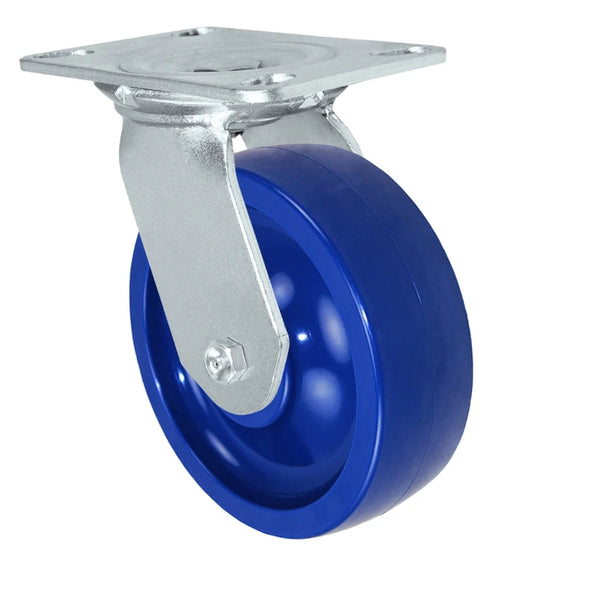 Durastar Medium Heavy Duty 35 Series - 6" x 2" Solid Polyurethane Swivel Caster - 1200 lb Capacity, Choose Bearing Option Durastar
