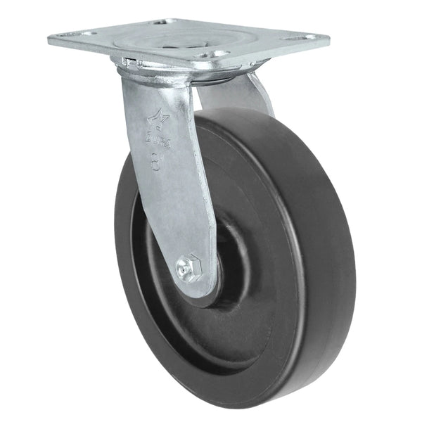 Durastar Medium Heavy Duty 35 Series - 8" x 2" HD Polyolefin  Swivel Caster - 1200 lb Capacity, Choose Bearing Option Durastar