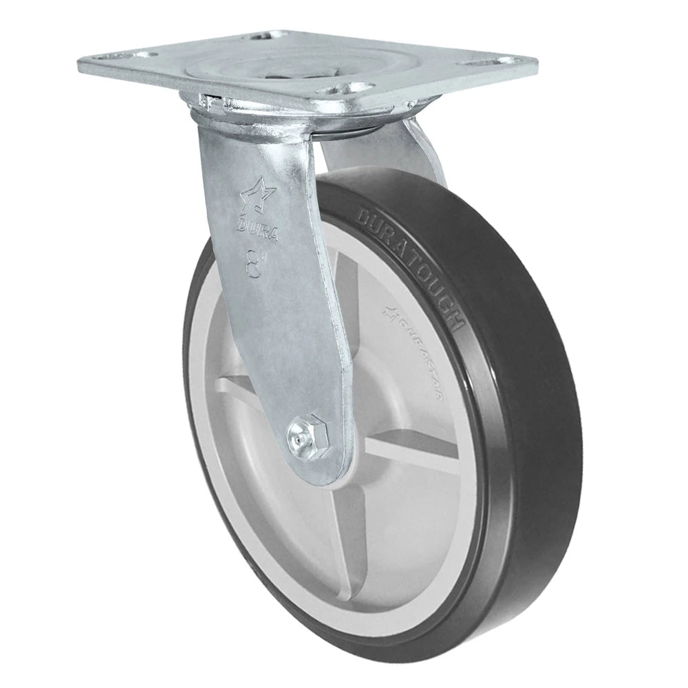 Durastar Medium Heavy Duty 35 Series - 8" x 2" Duratough Polyurethane on Polyolefin Swivel Caster - 1000 lb Capacity, Choose Bearing Option Durastar