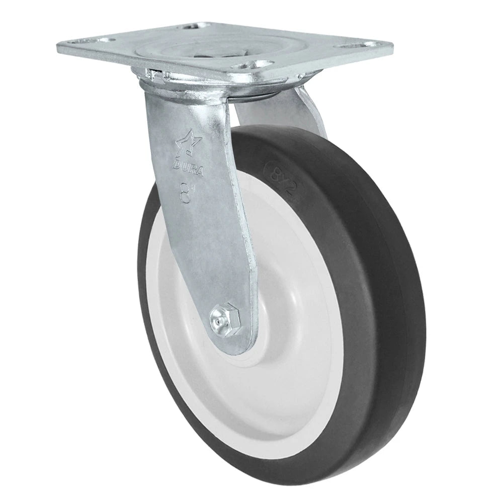 Durastar Medium Heavy Duty 35 Series - 8" x 2" Thermoplastic Rubber Swivel Caster - 600 lb Capacity, Choose Bearing Option Durastar