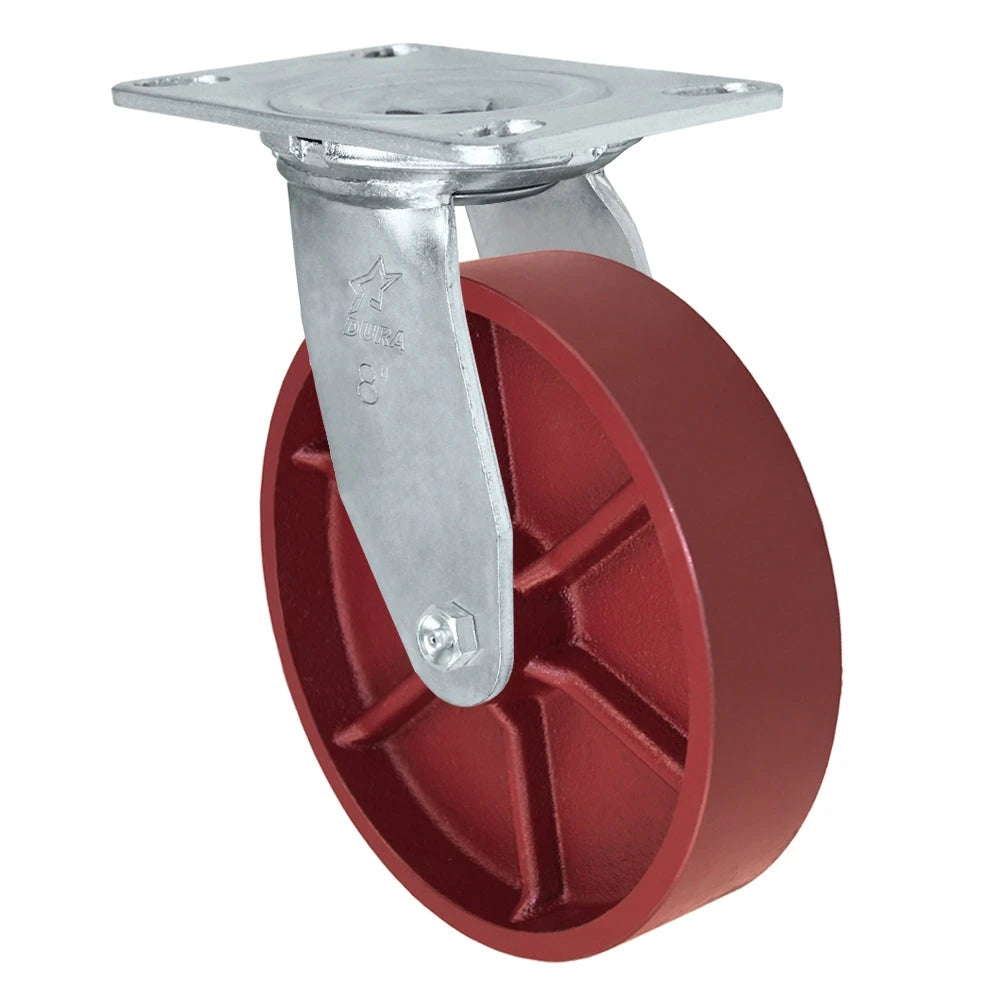 Durastar Medium Heavy Duty 35 Series - 8" x 2-1/2" Ductile Steel Swivel Caster - 1500 lb Capacity, Choose Bearing Option Durastar