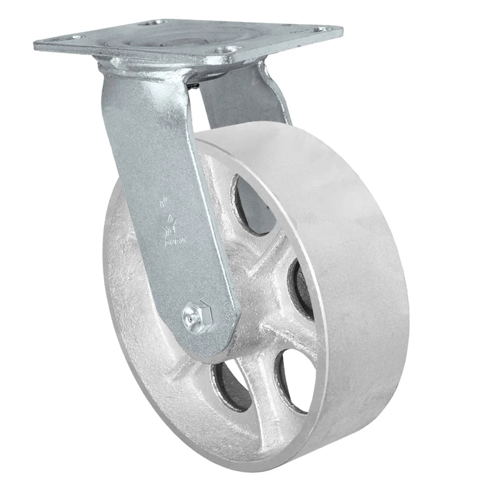 Durastar Medium Heavy Duty 35 Series - 8" x 2-1/2" Semi-Steel Swivel Caster - 1500 lb Capacity, Choose Bearing Option Durastar