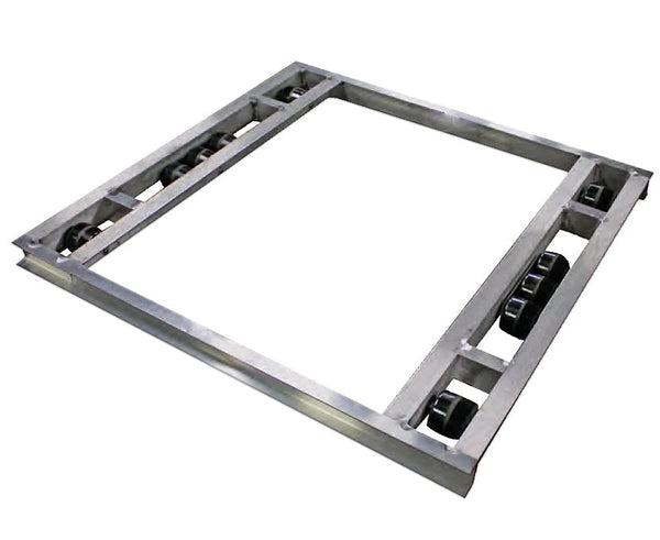 USA-Made Heavy-Duty Pallet Dolly - 36"x36" - 8000 Lb Capacity, 10-Roller, 360° Maneuverability CasterHQ