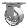 Kingpinless 6x3 Cast Iron Wheel Rigid Caster - 2800 lb Load Capacity, 6.25x4.5 Top Plate