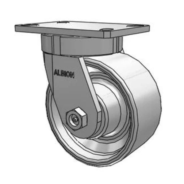 Kingpinless 6x3 Cast Iron Wheel Caster - 2800 lb Capacity Albion-Casters