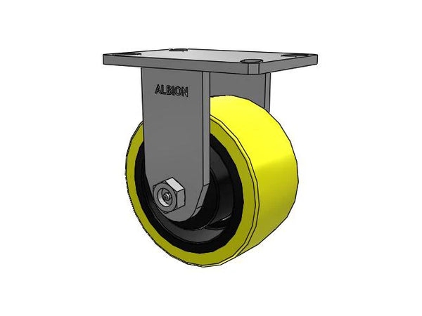 Albion Casters Kingpinless 6" x 3" Heavy Duty Poly-on-Iron Rigid Caster with 6.25" x 4.5" Plate - Model 370PF06528R for Industrial Equipment Albion-Casters