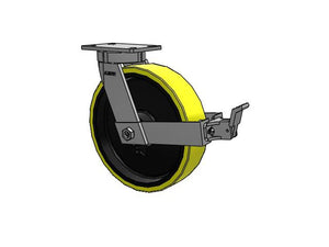 Albion 370PF12528SFBB 12"x3" Poly-on-Iron Kingpinless Caster – 3000 lb