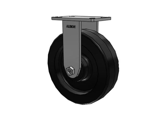 Albion Casters Value Kingpinless Rigid Caster - 10" x 3" Phenolic Wheel with 6.25" x 4.5" Plate - Heavy-Duty Load Capacity - Model 370TM10501R Albion-Casters