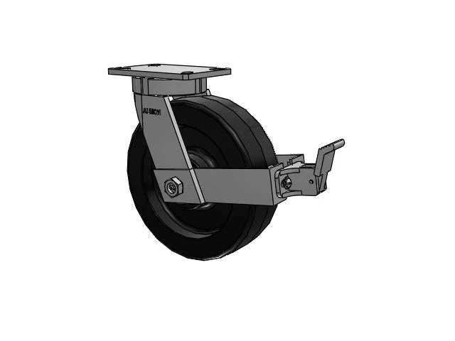 Albion Casters Value Kingpinless 10" x 3" Phenolic Wheel Caster with Face Brake and 6.25" x 4.5" Plate - Heavy-Duty Industrial Caster for Smooth Rolling and Enhanced Control Albion-Casters
