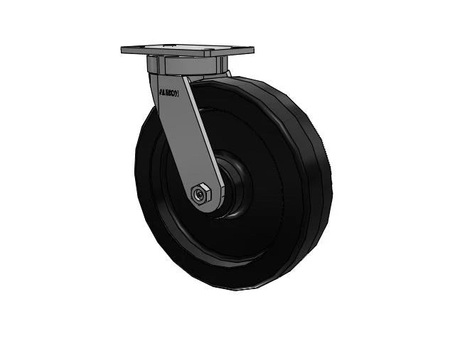 Albion Casters Value Kingpinless 12" x 3" Phenolic Wheel Caster with 6.25" x 4.5" Plate - Heavy-Duty Industrial Caster for High Load-Bearing and Smooth Operation Albion-Casters