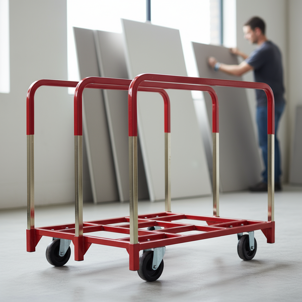 Raymond Products panel mover with 26 inch uprights, base model 3826 shown; RPP-3826-B adds brake casters