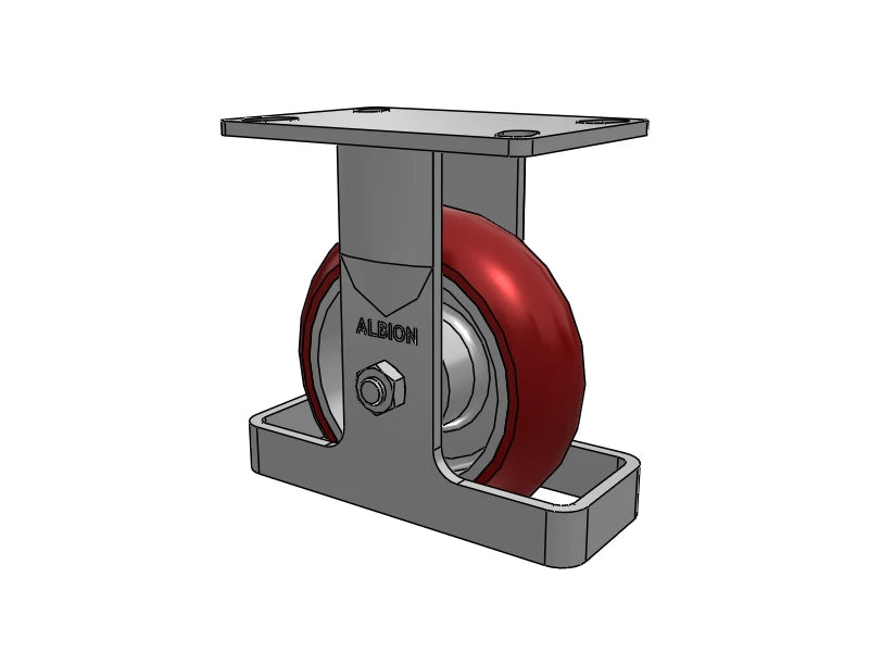 Albion Casters 6" x 2" USA Ergonomic Rigid Caster with MAX-Efficiency Wheel, Toe Guard & 6.25" x 4.5" Plate - High-Performance Load-Bearing Caster for Smooth Maneuverability Albion-Casters