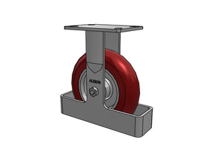 Albion 38AX08228RTO 8" x 2" Ergonomic Rigid Caster – 6.25" x 4.5" Plate