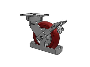 Albion 38AX08228S01FBKTO 8" x 2" Ergonomic Caster with Brake