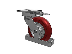 Albion 38AX08228S01LTO 8" x 2" Ergonomic Swivel Caster 6.25" x 4.5" Plate