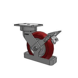 Albion 38AX08228SFBKTO 8" x 2" Ergonomic Caster with Brake – 1500 lb