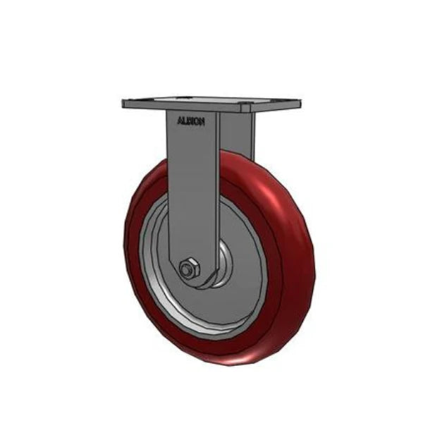 Albion Casters 10" x 2" Maintenance-Free Rigid Caster - USA-Made with MAX Efficiency Wheel, 2500 lb Capacity, 6.25" x 4.5" Plate Albion-Casters