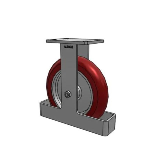 Albion Casters 10" x 2" Maintenance-Free Rigid Caster with MAX Efficiency Wheel, Toe Guard, 2500 lb Capacity, and 6.25" x 4.5" Plate - Made in USA | Ergonomic Design for Superior Performance Albion-Casters