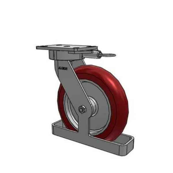 Albion Casters 10" x 2" Maintenance-Free Swivel Caster - USA-Made with MAX Efficiency Wheel, Toe Guard, Swivel Lock, 2500 lb Capacity, and 6.25" x 4.5" Plate (Model 38AX10228SLTO) Albion-Casters