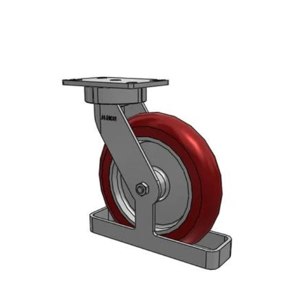 Albion Casters 10" x 2" Maintenance-Free Swivel Caster with MAX Efficiency Wheel, Toe Guard, and 6.25" x 4.5" Plate - Heavy Duty USA-Made Caster with High Load Capacity Albion-Casters