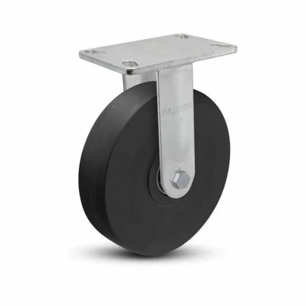 Albion Casters 8" x 2" USA Ergonomic Rigid Caster with Heavy-Duty Nylon Wheel and 6.25" x 4.5" Plate - Model 38NX08228R | High-Performance Industrial Mobility Solution Albion-Casters