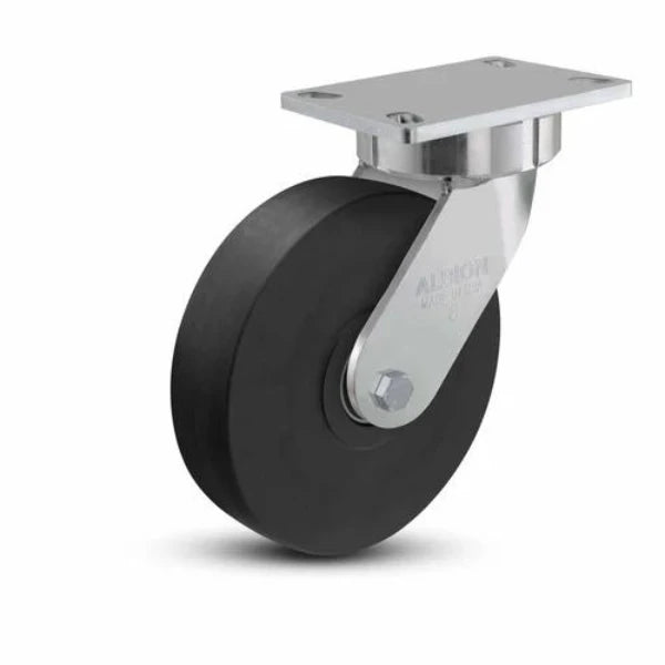 Albion Casters 8" x 2" USA Ergonomic Swivel Caster with Heavy-Duty Nylon Wheel and 6.25" x 4.5" Plate – Model 38NX08228S for Industrial Mobility and Load Handling Albion-Casters