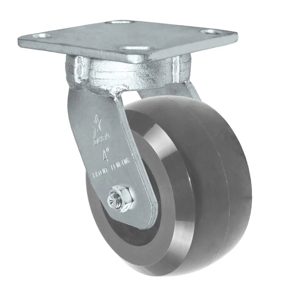 Durastar Heavy Duty 40 Series - 4" x 2" Heavy Duty Solid Polyurethane on Glass-filled Nylon Swivel Caster - 1200 lb Capacity, Choose between Top Plate Size and bearing -  | CasterHQ
