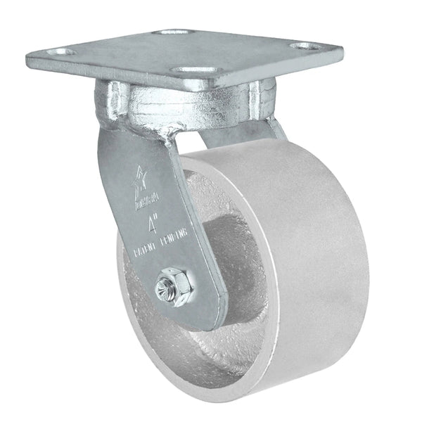 Kingpinless Heavy Duty 40 Series - 4" x 2" Semi-Steel Swivel Caster - 700 lb Capacity, Choose between Top Plate Size and bearing Durastar