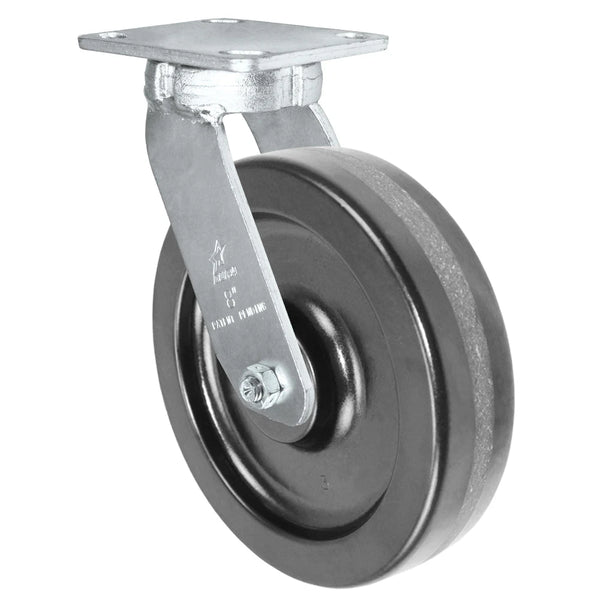 Kingpinless Heavy Duty 40 Series - 8" x 2" Phenolic Swivel Caster - 1400 lb Capacity, Choose between Top Plate Size and bearing Durastar